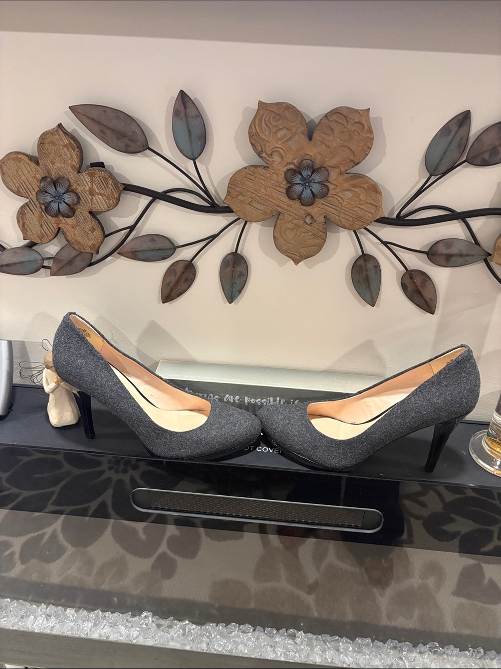 Nine West Charcoal Gray Pump Heels